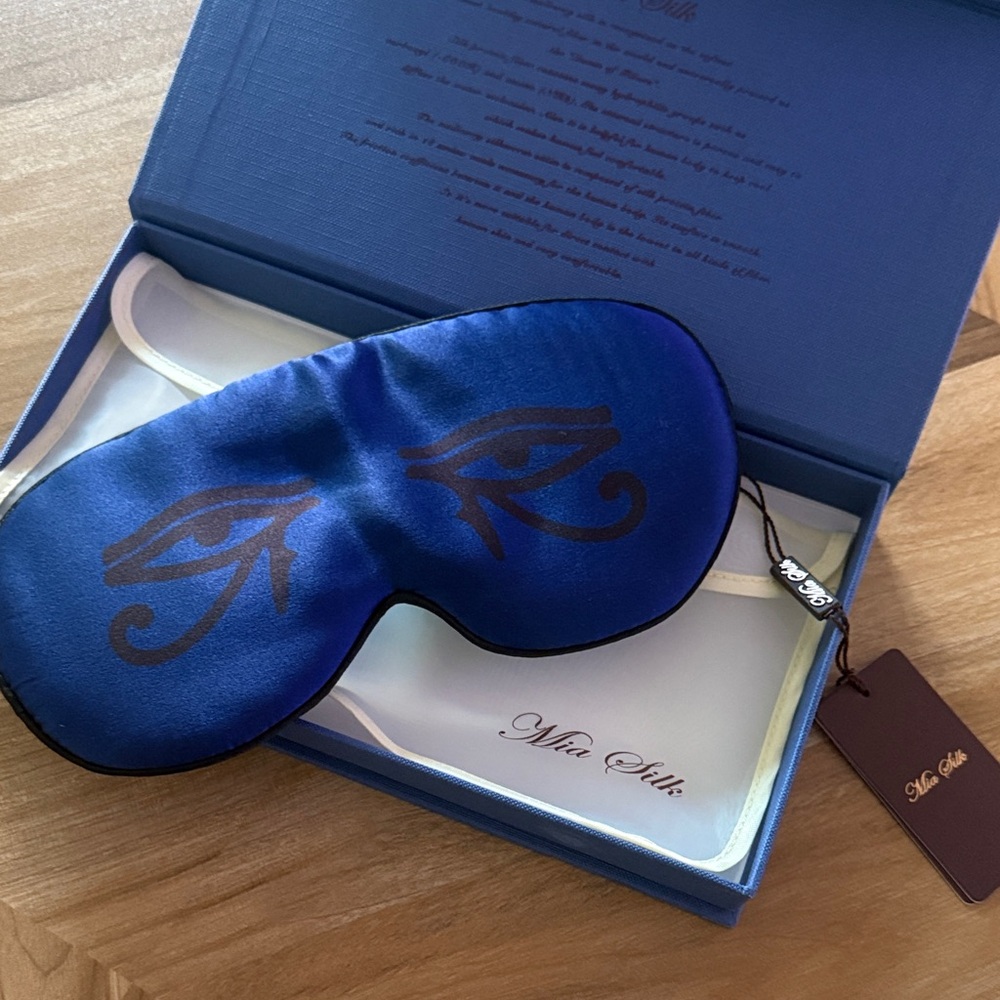 Egyptian Blue Silk Eye Mask